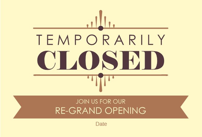 Temporarily closed yellow