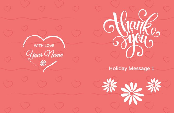 Peach-color thank you flowers St.Valentine Day Greeting Card