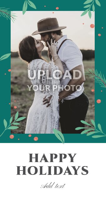 Green Joy Love Peace holiday Postcard long