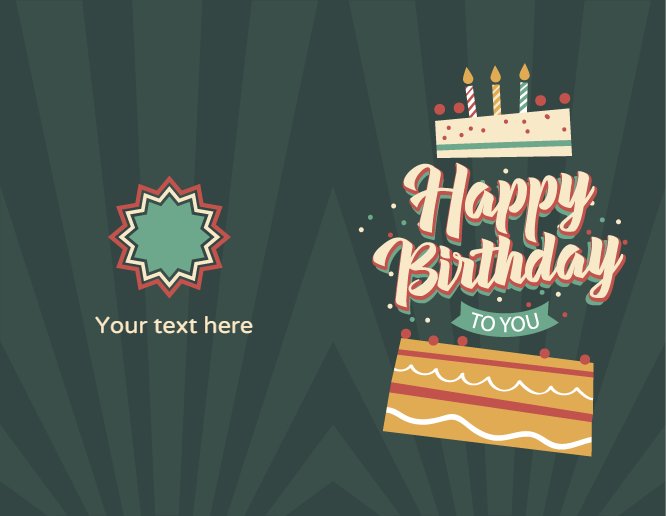 Green geometry birthday cake