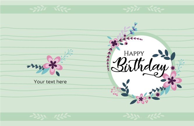 Green happy birthday flowers