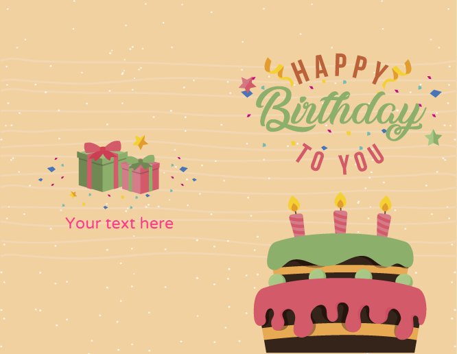 Yellow birthday wishes cake