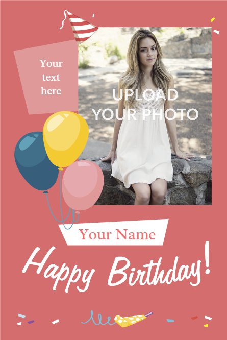 Happy Birthday cap and balloons