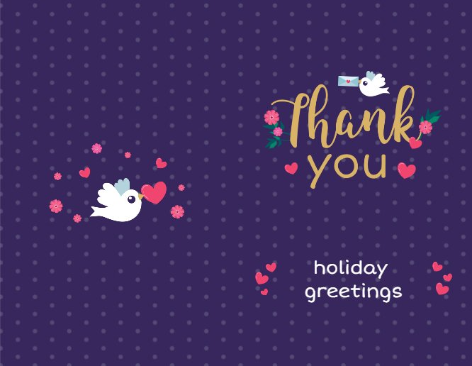 Purple Valentine thank you from all my heart Greeting card