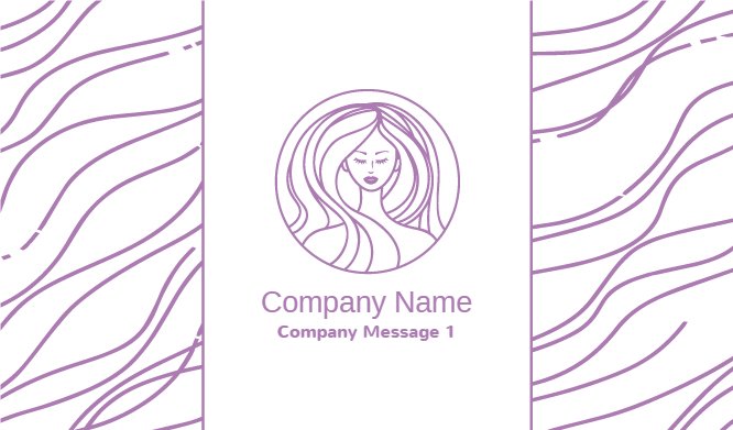 Pink illustration hair salon business card Back thumbnail image