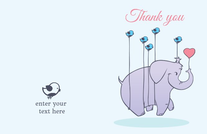 You make me fly blue thank you Valentine Greeting Card