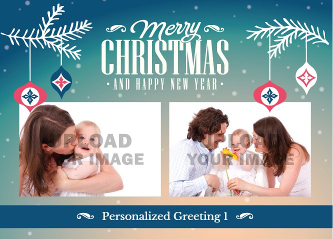 Merry Christmas with Christmas-tree decorations Happy Family