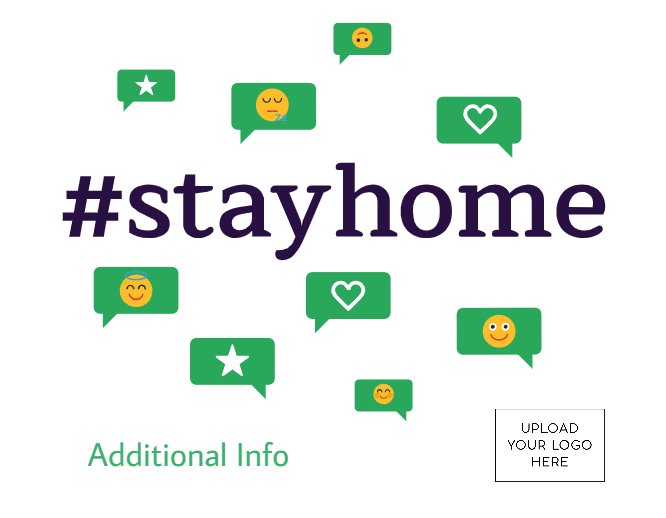 Hashtag Stay Home Postcard 4.25x5.5