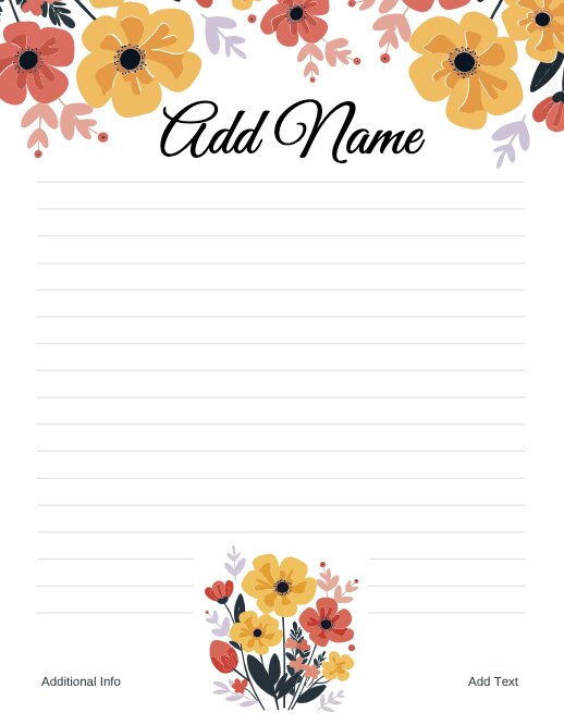 flowers notepad