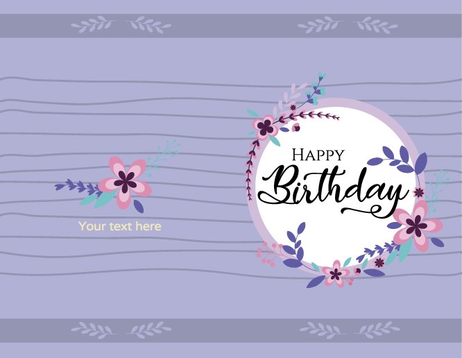 Purple happy birthday flowers