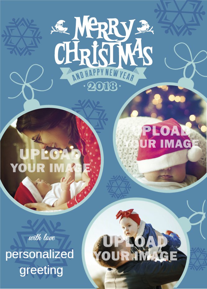 Dark-blue Couple in love Chistmas 2018 post card