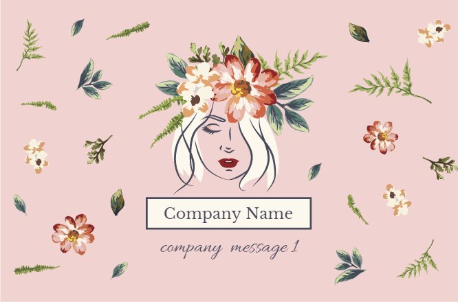 Pink Flower Chaplet Beauty Salon Business Card Back thumbnail image