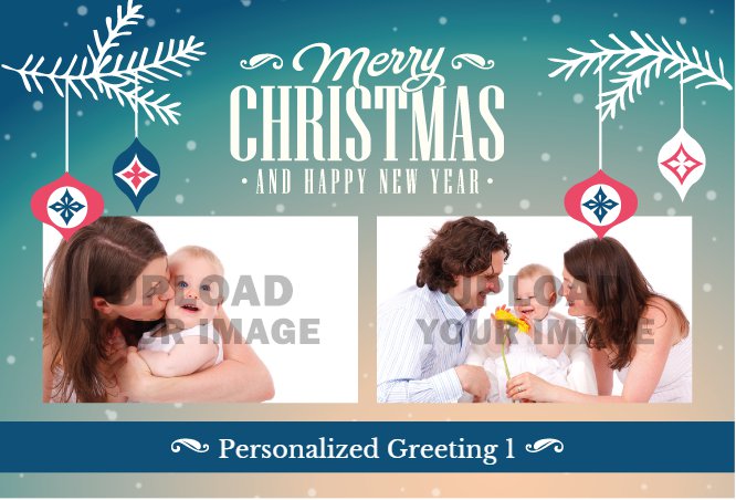 Merry Christmas with Christmas-tree decorations Happy Family