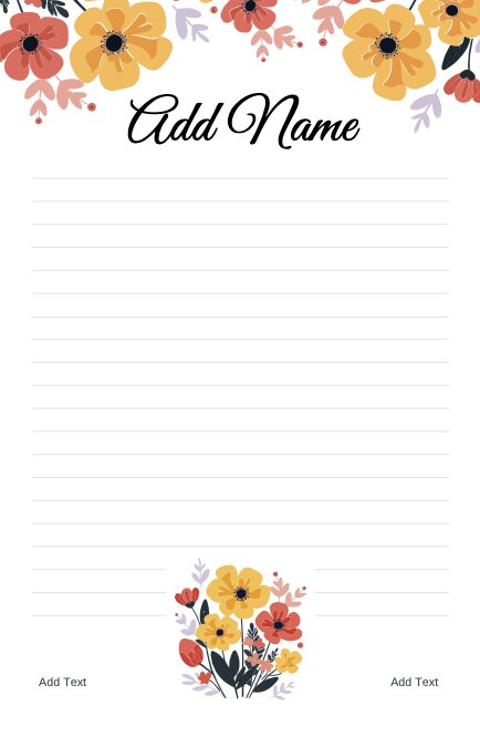 flowers notepad