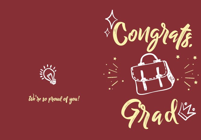 Happy graduation red