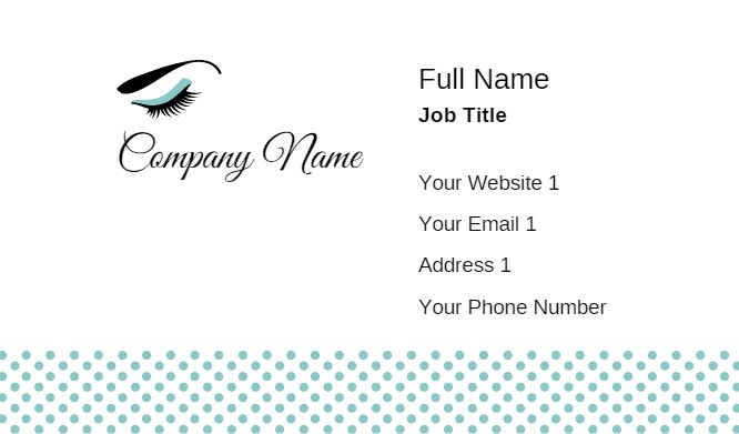 Turquois feminine beauty brow & lash bar business card