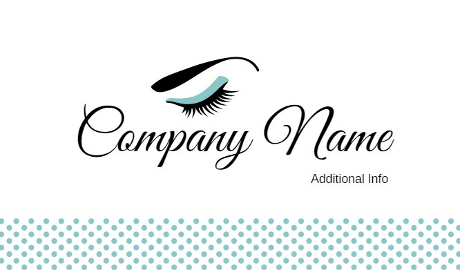 Turquois feminine beauty brow & lash bar business card Back thumbnail image