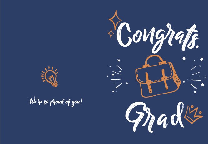 Happy graduation blue