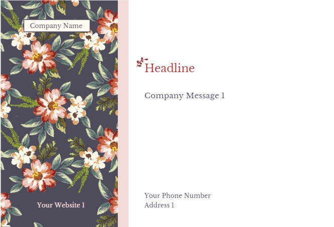 Pink Flower Chaplet Beauty Salon Business Card Back thumbnail image