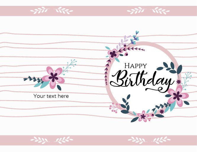 Pink happy birthday flowers