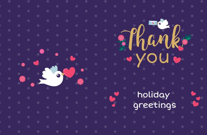 Purple Valentine thank you from all my heart Greeting card