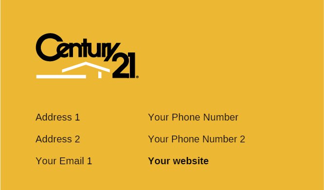 Century 21 Lady-consultant on yellow