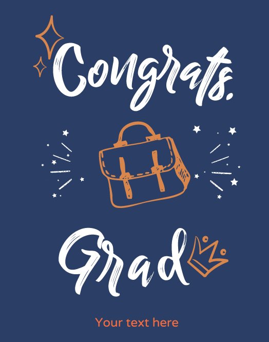 Happy graduation blue