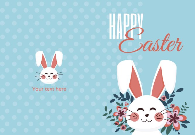 Spring Easter bunny blue