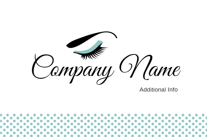 Turquois feminine beauty brow & lash bar business card Back thumbnail image