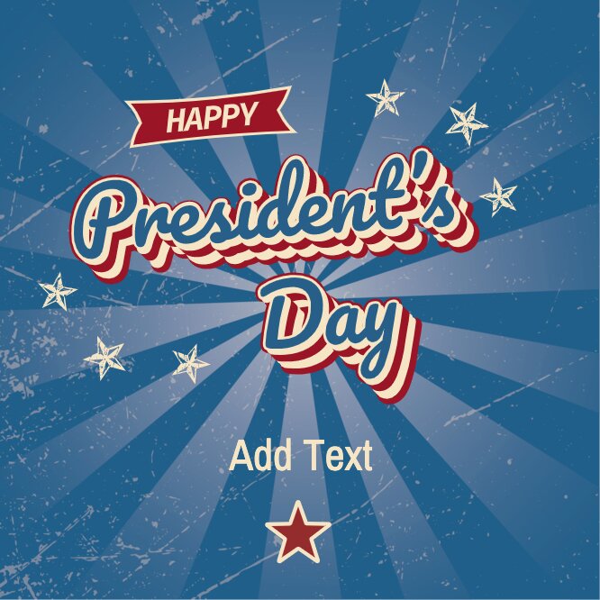 Presidents Day circle sticker 3,5 retro