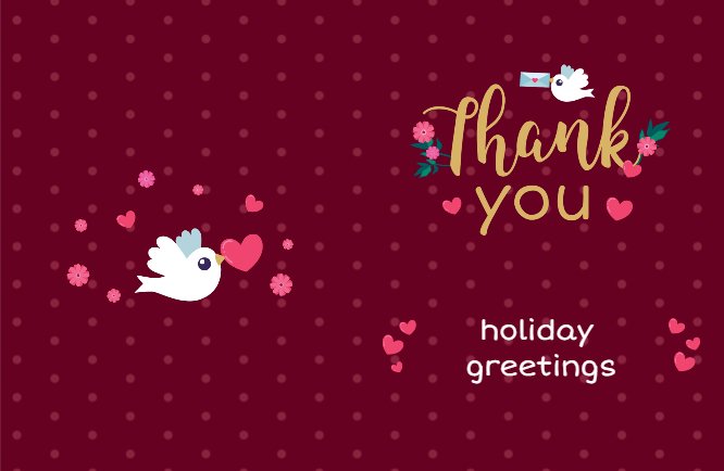 Red Valentine thank you from all my heart Greeting card