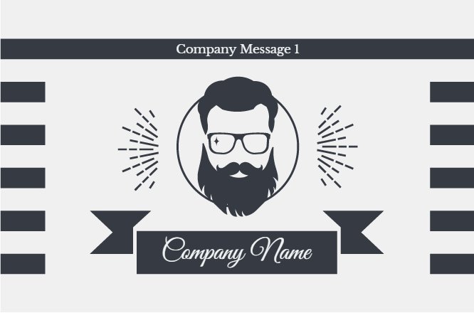 Grey beard cool barber shop business card Back thumbnail image