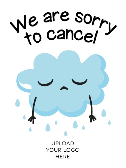 Sorry to Cancel rectangle cookie 4x3