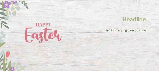 Easter RackCard flower greetings Back thumbnail image