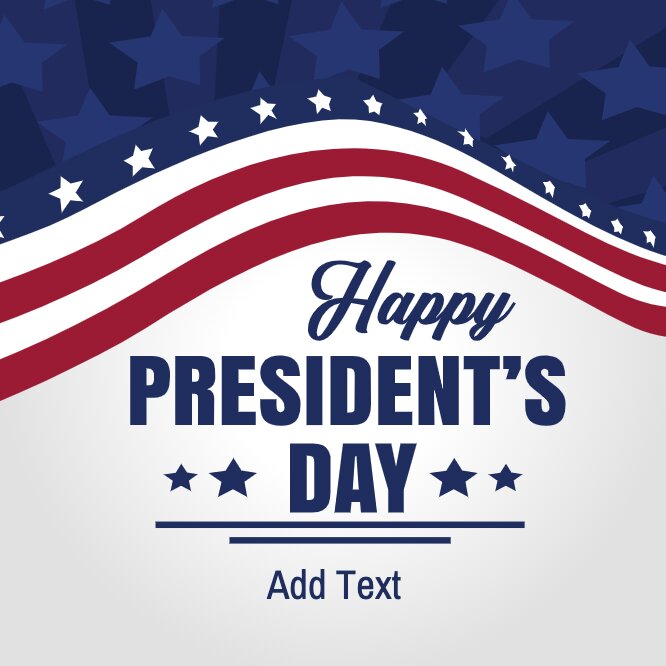 Presidents Day circle sticker 3,5 with flag