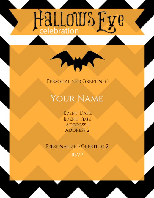 Chevron Halloween Party Invitation