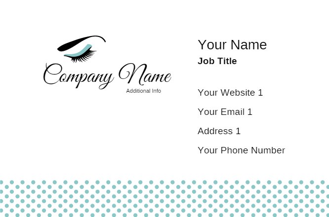 Turquois feminine beauty brow & lash bar business card