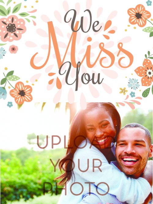 We Miss You floral Rectangle cookie 4x3