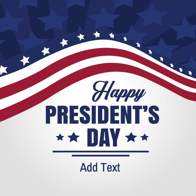 Presidents Day circle sticker 3 with flag