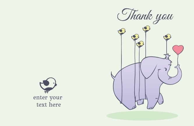 Green You make me fly blue thank you Valentine Greeting Card