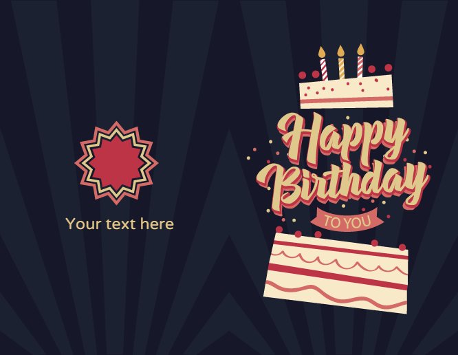 Dark blue geometry birthday cake