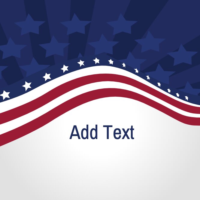 Presidents Day circle sticker 1 with flag