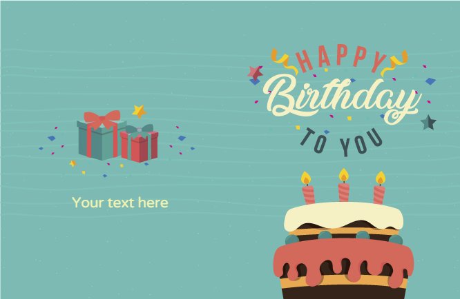 Blue birthday wishes cake