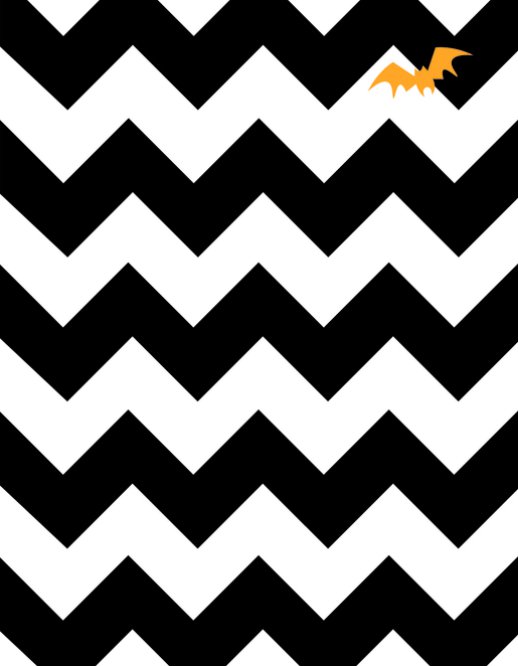 Chevron Halloween Party Invitation Back thumbnail image