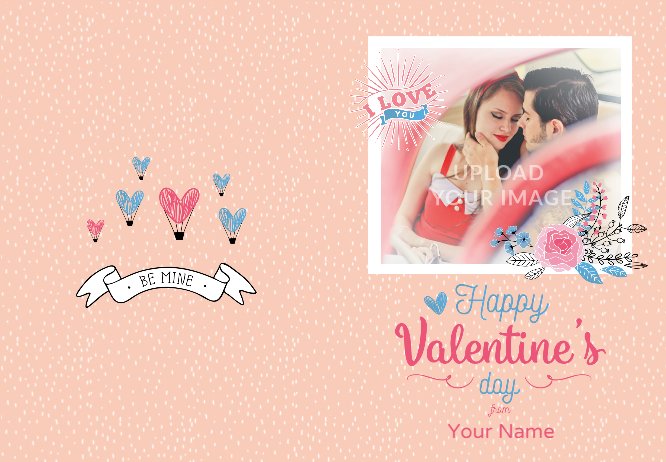 Green Clip Arts Valentie's Day Greeting Card