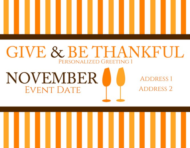 Give & Be Thankful Thanksgiving Party Invitation