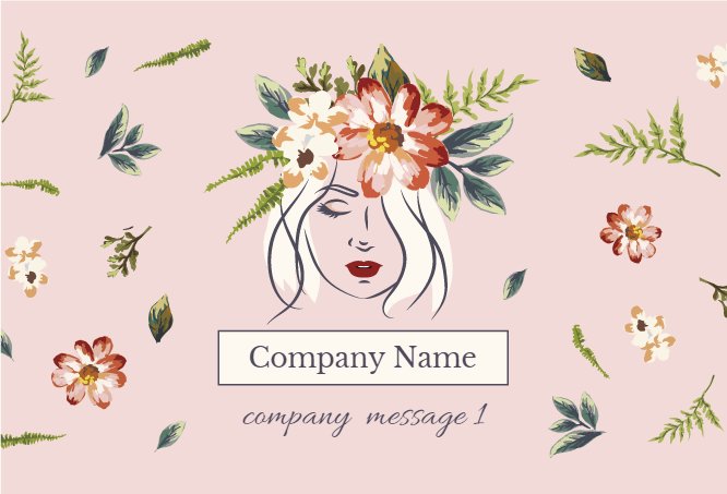 Pink Flower Chaplet Beauty Salon Business Card