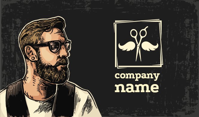 Black barber mustache Back thumbnail image