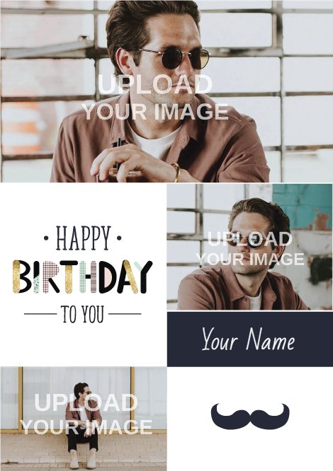 Dark blue birthday poster