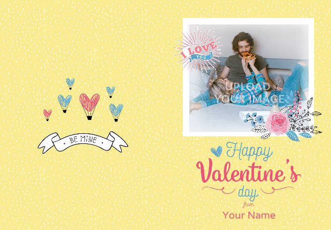 Yellow Clip Arts Valentie's Day Greeting Card